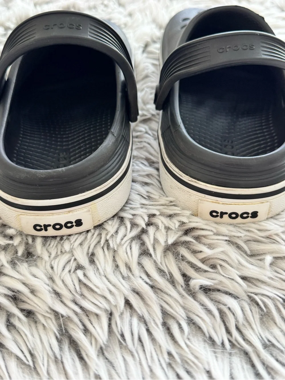 CROCS Kids Black Clog with White Trim